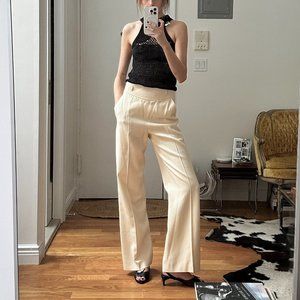 Vintage Double Lined Cream Wool Trousers by Anne Klein